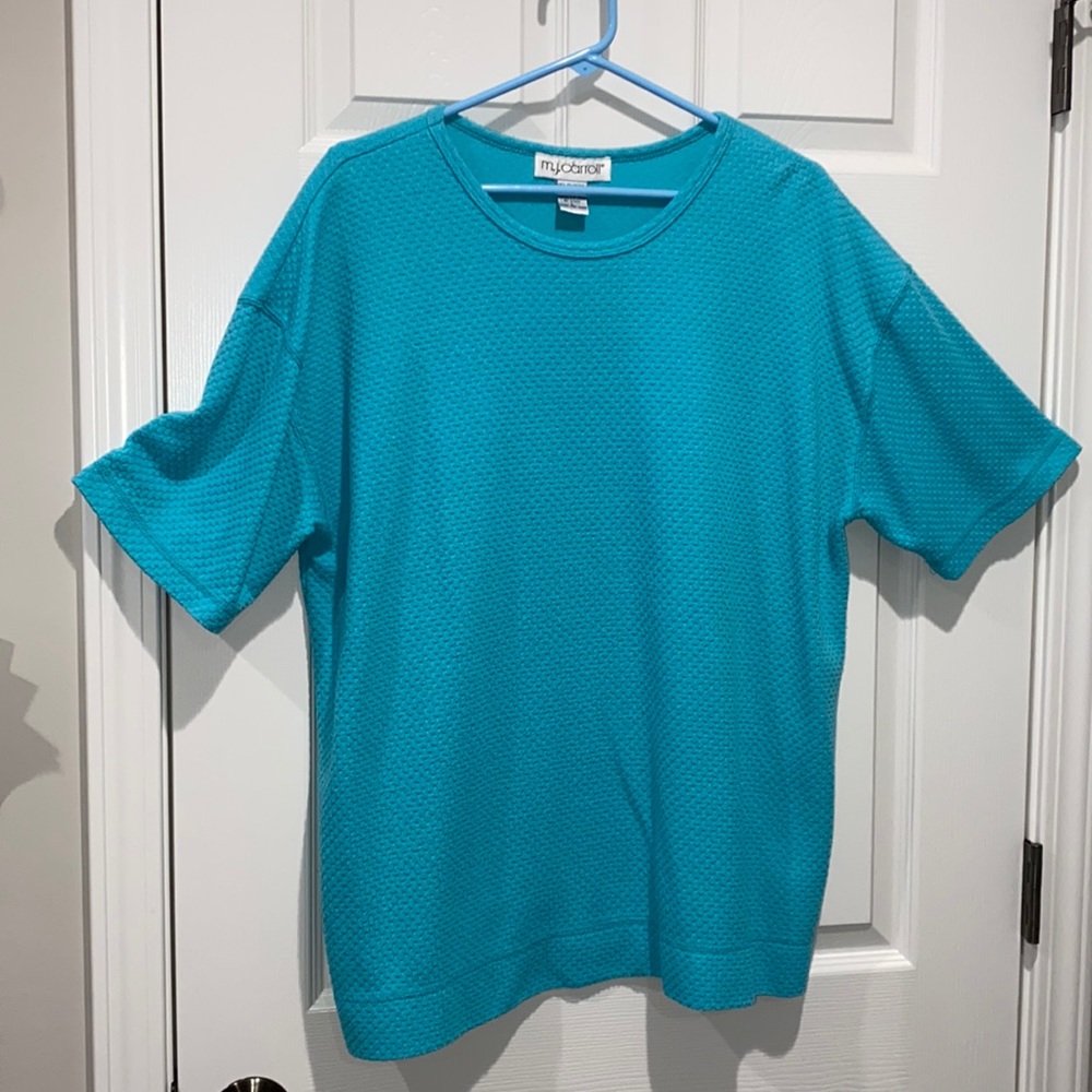 Vintage 90s MJ Carroll Short Sleeve Tunic/shirt in Teal